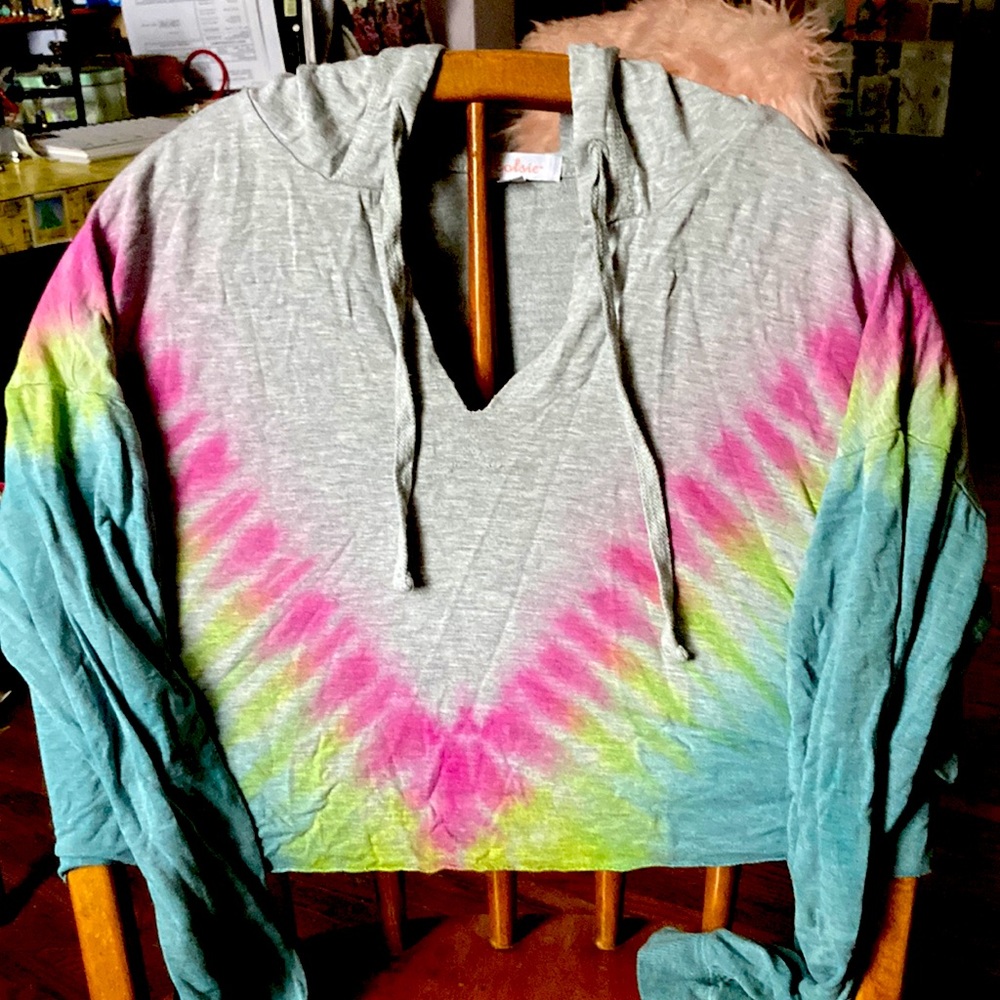 Tie dye cropped hoodie